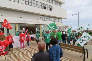 Protesta de los trabajadores del Ayuntamiento de Telde/TA.